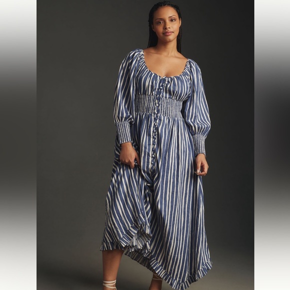 Anthropologie sweetheart midi long sleeves dress - Picture 5 of 12